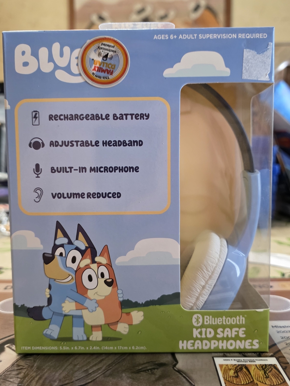 Bluey Bluetooth Kid Safe Headphones Wireless Rechargeable Kids Headphones New